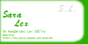 sara lex business card